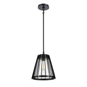 Atlas Open Louvers 1-Light Pendant Light - Contemporary Industrial Design for Modern Spaces & Ambiance Matte Black CL11806-BK