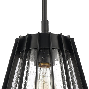 Atlas Open Louvers 1-Light Pendant Light - Contemporary Industrial Design for Modern Spaces & Ambiance Matte Black CL11806-BK