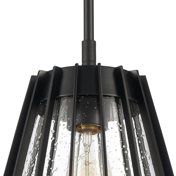 Atlas Open Louvers 1-Light Pendant Light - Contemporary Industrial Design for Modern Spaces & Ambiance Matte Black CL11806-BK