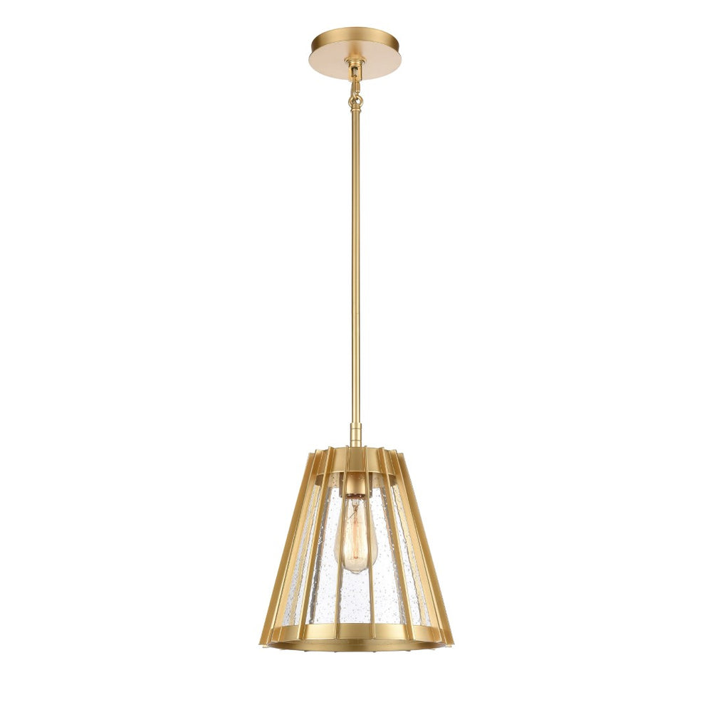 Atlas Open Louvers 1-Light Pendant Light - Contemporary Industrial Design for Modern Spaces & Ambiance Champagne Gold CL11806-GD