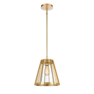 Atlas Open Louvers 1-Light Pendant Light - Contemporary Industrial Design for Modern Spaces & Ambiance Champagne Gold CL11806-GD