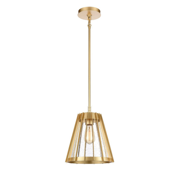 Atlas Open Louvers 1-Light Pendant Light - Contemporary Industrial Design for Modern Spaces & Ambiance Champagne Gold CL11806-GD