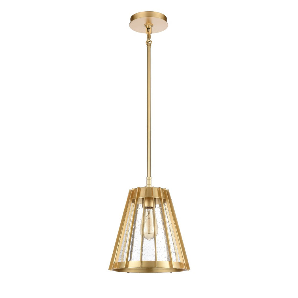 Atlas Open Louvers 1-Light Pendant Light - Contemporary Industrial Design for Modern Spaces & Ambiance Champagne Gold CL11806-GD