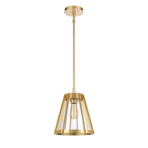 Atlas Open Louvers 1-Light Pendant Light - Contemporary Industrial Design for Modern Spaces & Ambiance Champagne Gold CL11806-GD