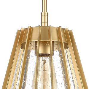 Atlas Open Louvers 1-Light Pendant Light - Contemporary Industrial Design for Modern Spaces & Ambiance Champagne Gold CL11806-GD