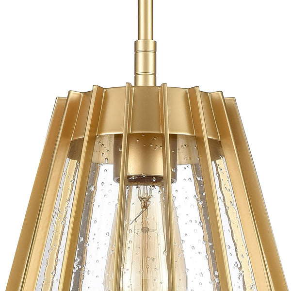 Atlas Open Louvers 1-Light Pendant Light - Contemporary Industrial Design for Modern Spaces & Ambiance Champagne Gold CL11806-GD