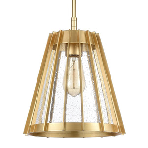 Atlas Open Louvers 1-Light Pendant Light - Contemporary Industrial Design for Modern Spaces & Ambiance Champagne Gold CL11806-GD