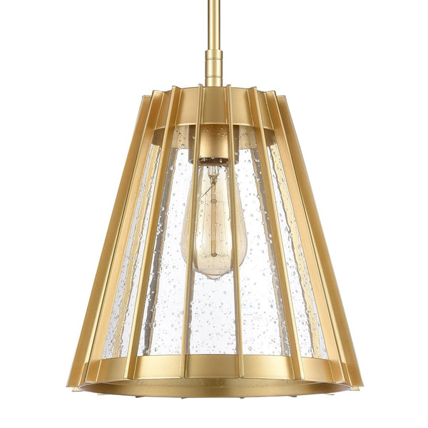 Atlas Open Louvers 1-Light Pendant Light - Contemporary Industrial Design for Modern Spaces & Ambiance Champagne Gold CL11806-GD