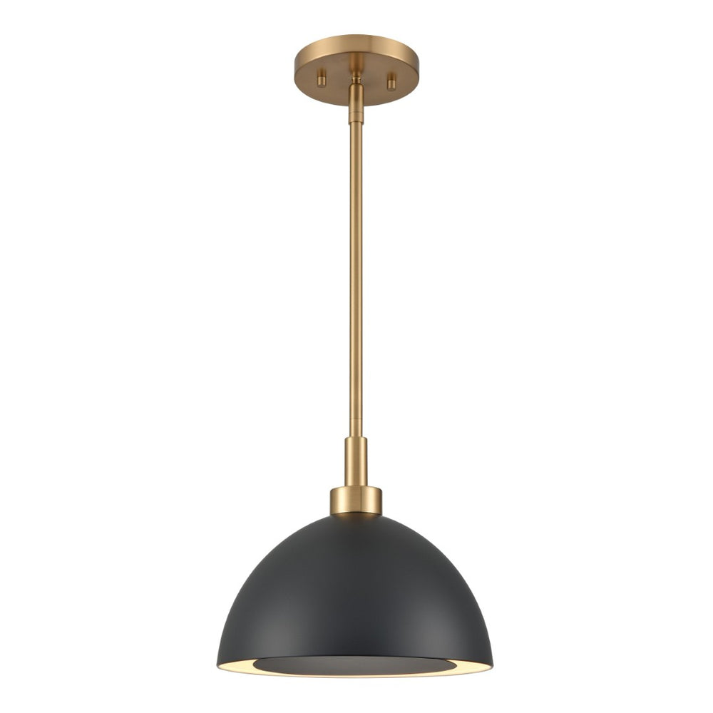 Atlas Pelham 10'' Wide 2-Light Pendant - Industrial Chic Design for Modern Spaces, Perfect Lighting Solution Satin Brass with Matte Black CL11810-BK