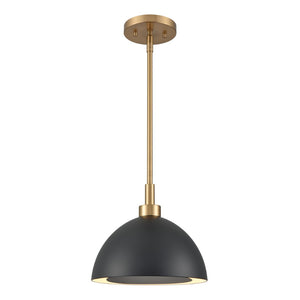 Atlas Pelham 10'' Wide 2-Light Pendant - Industrial Chic Design for Modern Spaces, Perfect Lighting Solution Satin Brass with Matte Black CL11810-BK