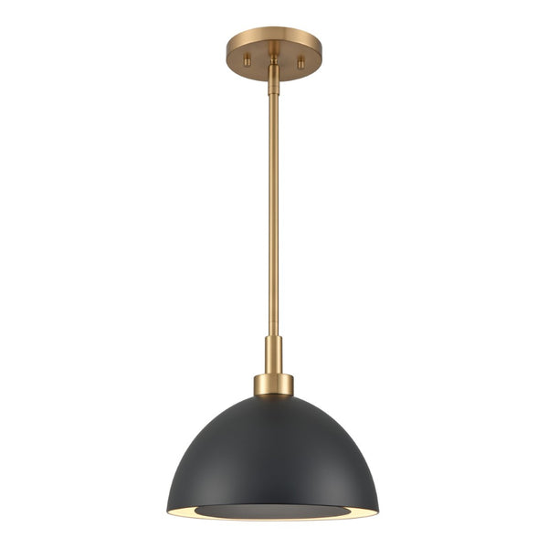 Atlas Pelham 10'' Wide 2-Light Pendant - Industrial Chic Design for Modern Spaces, Perfect Lighting Solution Satin Brass with Matte Black CL11810-BK