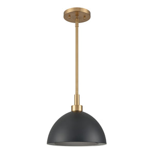 Atlas Pelham 10'' Wide 2-Light Pendant - Industrial Chic Design for Modern Spaces, Perfect Lighting Solution Satin Brass with Matte Black CL11810-BK