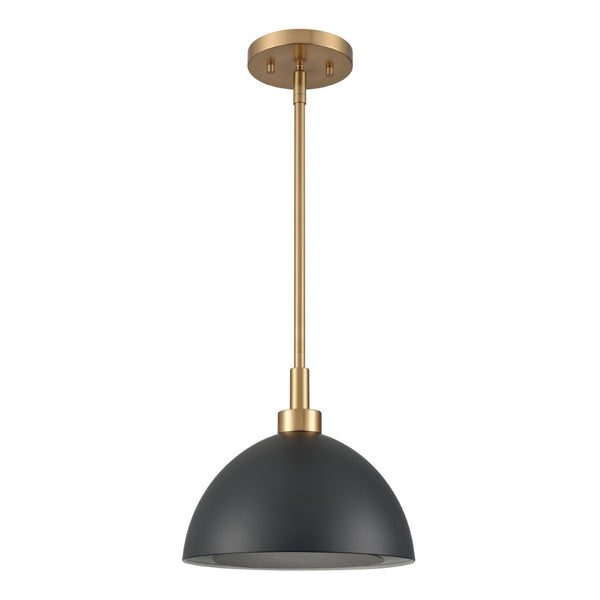 Atlas Pelham 10'' Wide 2-Light Pendant - Industrial Chic Design for Modern Spaces, Perfect Lighting Solution Satin Brass with Matte Black CL11810-BK