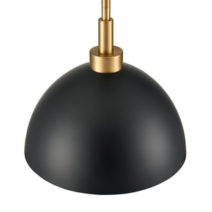 Atlas Pelham 10'' Wide 2-Light Pendant - Industrial Chic Design for Modern Spaces, Perfect Lighting Solution Satin Brass with Matte Black CL11810-BK