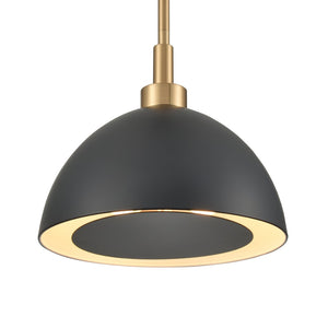 Atlas Pelham 10'' Wide 2-Light Pendant - Industrial Chic Design for Modern Spaces, Perfect Lighting Solution Satin Brass with Matte Black CL11810-BK