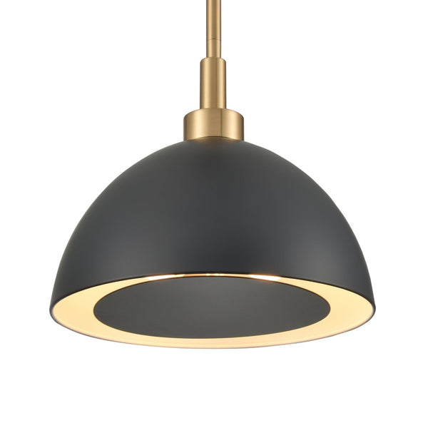 Atlas Pelham 10'' Wide 2-Light Pendant - Industrial Chic Design for Modern Spaces, Perfect Lighting Solution Satin Brass with Matte Black CL11810-BK