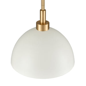 Atlas Pelham 10'' Wide 2-Light Pendant - Industrial Chic Design for Modern Spaces, Perfect Lighting Solution Satin Brass with Matte White CL11810-WH1