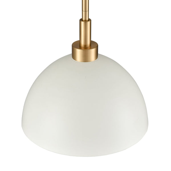 Atlas Pelham 10'' Wide 2-Light Pendant - Industrial Chic Design for Modern Spaces, Perfect Lighting Solution Satin Brass with Matte White CL11810-WH1