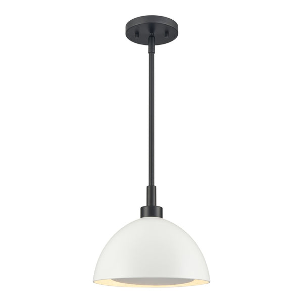 Atlas Pelham 10'' Wide 2-Light Pendant - Industrial Chic Design for Modern Spaces, Perfect Lighting Solution Matte Black with Matte White CL11810-WH2