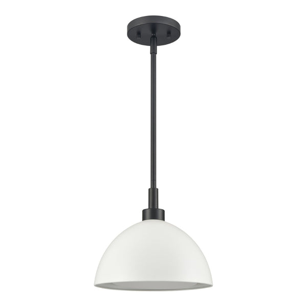 Atlas Pelham 10'' Wide 2-Light Pendant - Industrial Chic Design for Modern Spaces, Perfect Lighting Solution Matte Black with Matte White CL11810-WH2