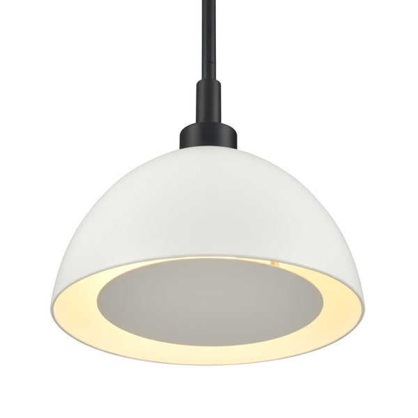 Atlas Pelham 10'' Wide 2-Light Pendant - Industrial Chic Design for Modern Spaces, Perfect Lighting Solution Matte Black with Matte White CL11810-WH2