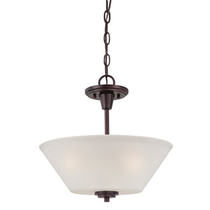 Atlas Pittman Modern 2-Light Pendant - Elegant Frosted Glass Shades for Dining and Entryway Lighting Sienna Bronze CL11813-BZ