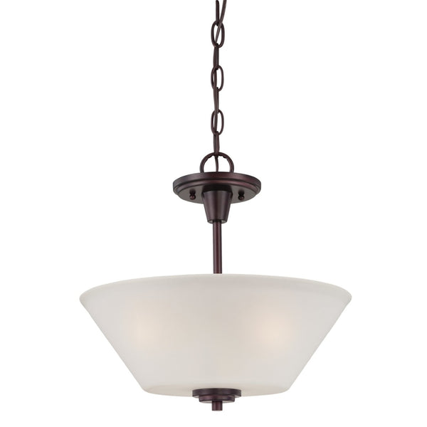 Atlas Pittman Modern 2-Light Pendant - Elegant Frosted Glass Shades for Dining and Entryway Lighting Sienna Bronze CL11813-BZ
