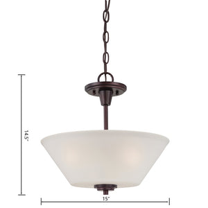 Atlas Pittman Modern 2-Light Pendant - Elegant Frosted Glass Shades for Dining and Entryway Lighting Sienna Bronze CL11813-BZ