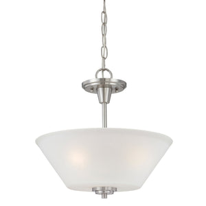 Atlas Pittman Modern 2-Light Pendant - Elegant Frosted Glass Shades for Dining and Entryway Lighting Brushed Nickel 15'' CL11813-NK