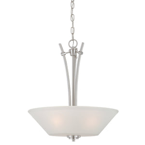 Atlas Pittman Modern 2-Light Pendant - Elegant Frosted Glass Shades for Dining and Entryway Lighting Brushed Nickel 18'' CL11814-NK