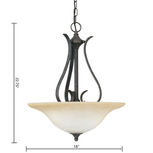 Atlas Prestige 18" Wide 3-Light Pendant - Elegant Sable Bronze with Alabaster Shades for Warm Ambience CL11816-BZ