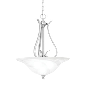 Atlas Prestige 18'' Wide 3-Light Pendant - Elegant Brushed Nickel Fixture with Alabaster Shades for Dining CL11816-NK