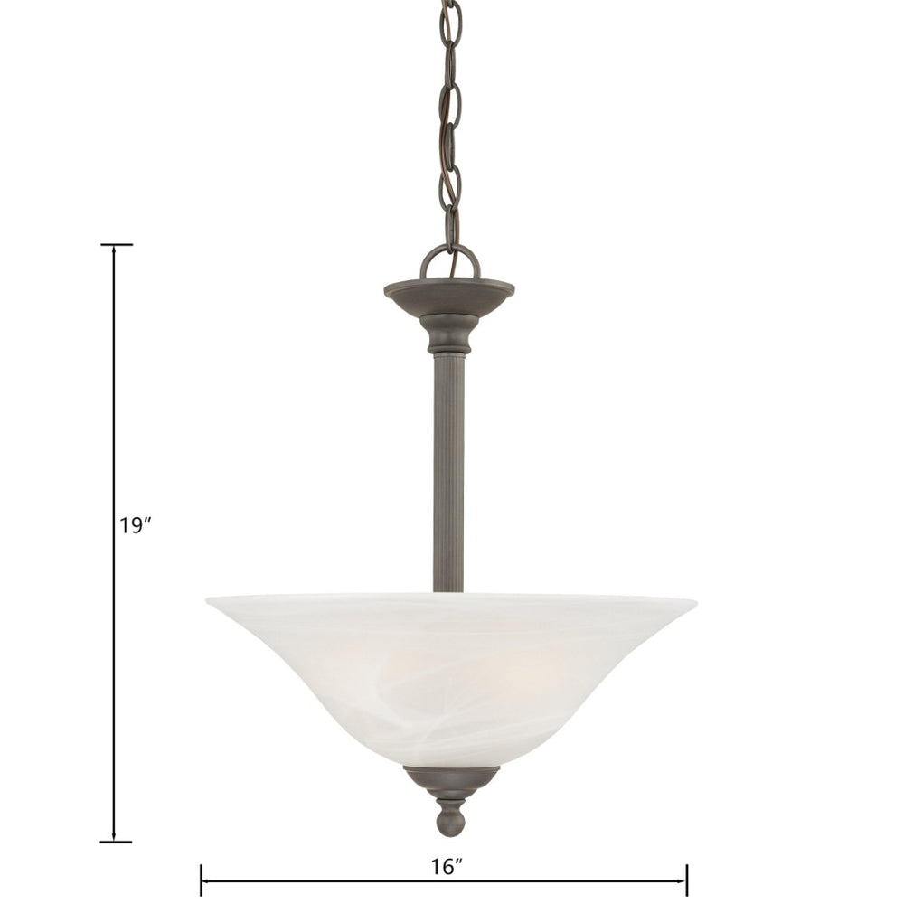 Atlas Riva 3-Light Pendant Fixture - Timeless Design with Opaque Glass Shades for Elegant Illumination Painted Bronze CL11818-BZ