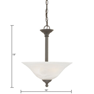 Atlas Riva 3-Light Pendant Fixture - Timeless Design with Opaque Glass Shades for Elegant Illumination Painted Bronze CL11818-BZ