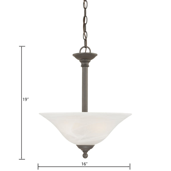 Atlas Riva 3-Light Pendant Fixture - Timeless Design with Opaque Glass Shades for Elegant Illumination Painted Bronze CL11818-BZ