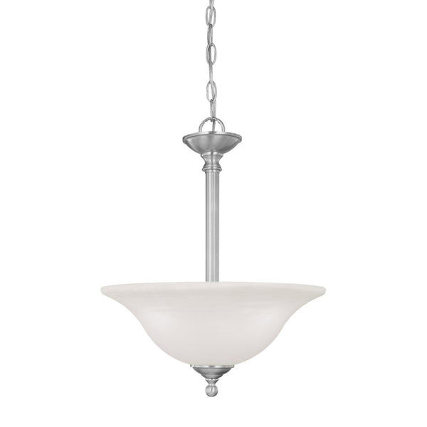 Atlas Riva 3-Light Pendant Fixture - Timeless Design with Opaque Glass Shades for Elegant Illumination Brushed Nickel CL11818-NK