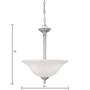 Atlas Riva 3-Light Pendant Fixture - Timeless Design with Opaque Glass Shades for Elegant Illumination Brushed Nickel CL11818-NK