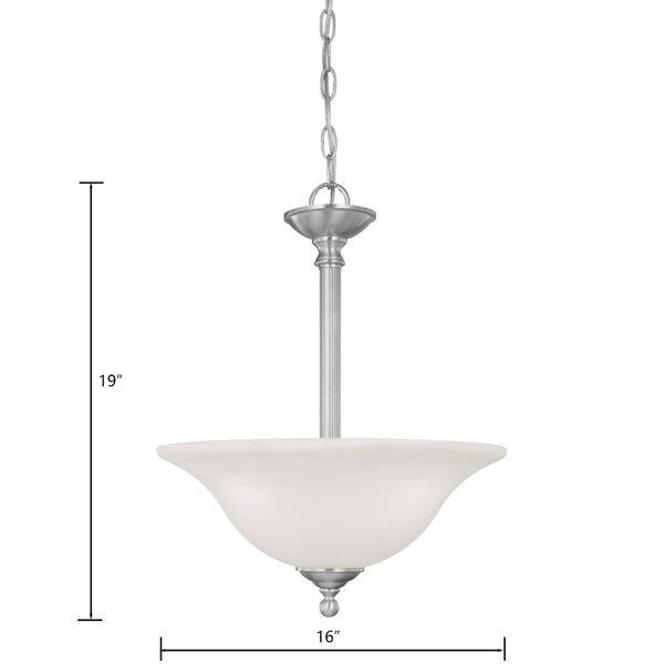 Atlas Riva 3-Light Pendant Fixture - Timeless Design with Opaque Glass Shades for Elegant Illumination Brushed Nickel CL11818-NK
