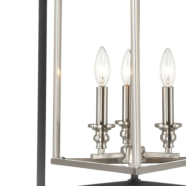 Atlas Salinger 3-Light Pendant Light - Bold Geometric Design with Satin Nickel Accents for Modern Spaces Charcoal 16'' CL11821-GY