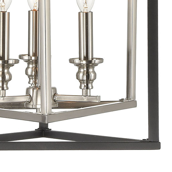 Atlas Salinger 3-Light Pendant Light - Bold Geometric Design with Satin Nickel Accents for Modern Spaces Charcoal 16'' CL11821-GY