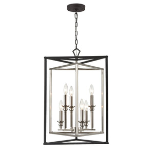 Atlas Salinger 3-Light Pendant Light - Bold Geometric Design with Satin Nickel Accents for Modern Spaces Charcoal 19'' CL11822-GY