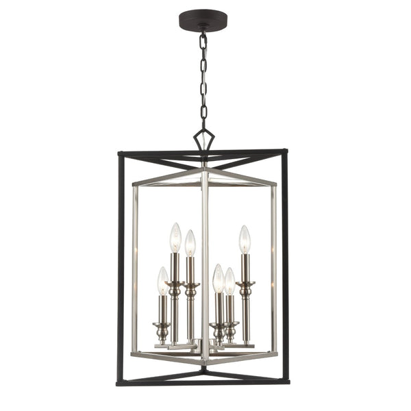 Atlas Salinger 3-Light Pendant Light - Bold Geometric Design with Satin Nickel Accents for Modern Spaces Charcoal 19'' CL11822-GY