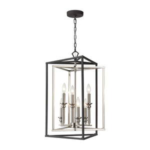Atlas Salinger 3-Light Pendant Light - Bold Geometric Design with Satin Nickel Accents for Modern Spaces Charcoal 19'' CL11822-GY