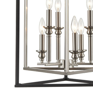 Atlas Salinger 3-Light Pendant Light - Bold Geometric Design with Satin Nickel Accents for Modern Spaces Charcoal 19'' CL11822-GY