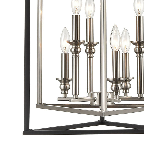 Atlas Salinger 3-Light Pendant Light - Bold Geometric Design with Satin Nickel Accents for Modern Spaces Charcoal 19'' CL11822-GY