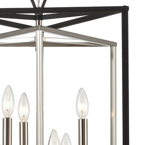 Atlas Salinger 3-Light Pendant Light - Bold Geometric Design with Satin Nickel Accents for Modern Spaces Charcoal 19'' CL11822-GY