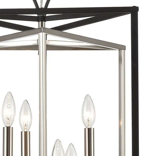 Atlas Salinger 3-Light Pendant Light - Bold Geometric Design with Satin Nickel Accents for Modern Spaces Charcoal 19'' CL11822-GY