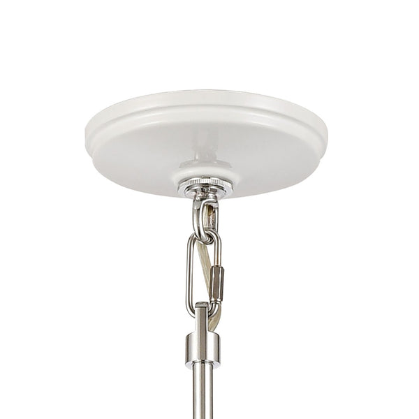 Atlas Seaway 14'' Wide Nautical-Industrial Pendant Light - Ribbed Glass & Two-Tone Finish for Style CL11823-WH