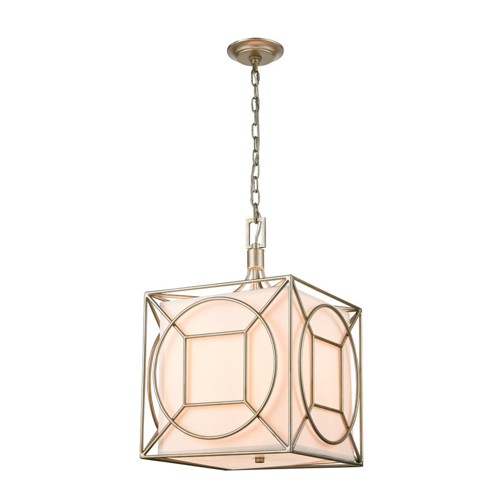 Atlas Shaftsbury 14'' Wide 3-Light Pendant - Modern Glam Lantern in Antique Silver for Chic Interiors CL11824-SV