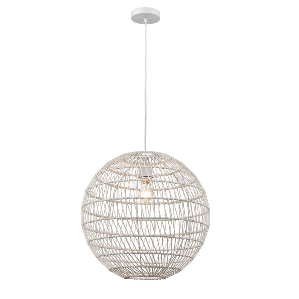 Atlas Simoom 19'' Wide 1-Light Pendant - Modern White Fixture for Stylish Task Lighting in Any Space CL11825-WH